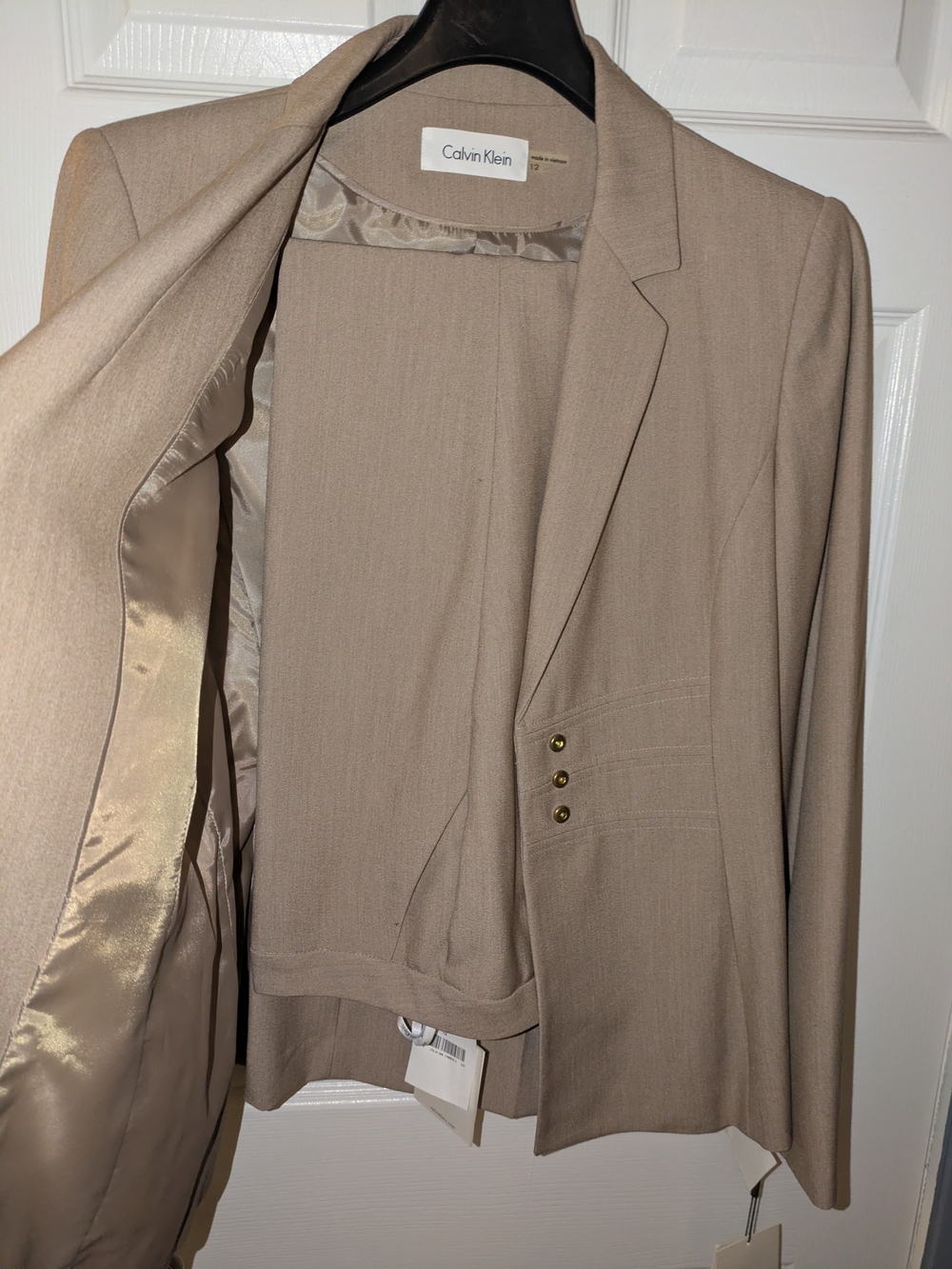 Calvin Klein Taupe Women's Suit - Picture 3 of 4